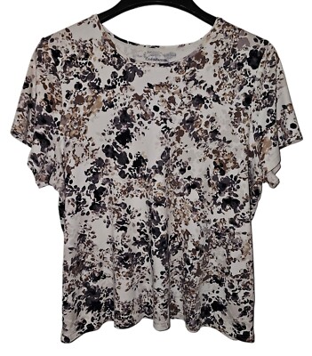 Croft & Barrow Multicolored Short Sleeve Round Neck Classic Tee Women's Size 1X