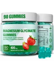 Magnesium Glycinate Gummies 400mg for Adults & Kids90 Sugar Free Magnesium Gu...
