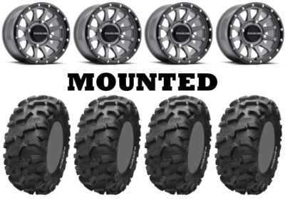 Kit 4 ITP Blackwater Evolution 28x10-14/28x11-14 on Raceline Trophy Gray 1KXP