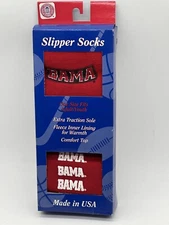 NEW ONE PAIR MENS ALABAMA CRIMSON TIDE SLIPPER SOCKS EXTRA TRACTION SOLE