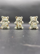 3 Vintage 1970s Speckled Bear Macrame Beads