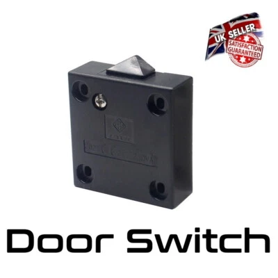 TRADE ELECTRIC Wardrobe Light Switch - Door Cabinet Cupboard Switch - 2 Amp - Black *UK Seller*
