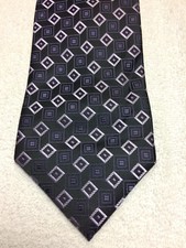 CHERESKIN MENS TIE BLACK WITH LILAC AND PINK NWOT 3.5 X 58