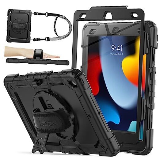 Shockproof Black Case for iPad 9th/8th/7th Gen 10.2 Inch