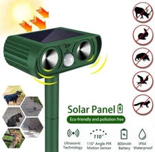 Solar Ultrasonic Animal Repeller, Motion Detection, Squirrel Repellent Outdoor