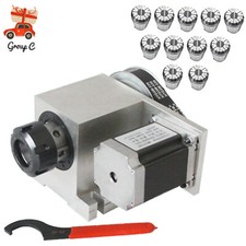 CNC 4th Axis Hollow Shaft Rotary Table Router Rotational Axis w/ 11x ER32 Collet