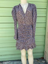 Zara Gathered Printed Dress MINI S small 2014 184 330 #1798 puff shoulder NEW