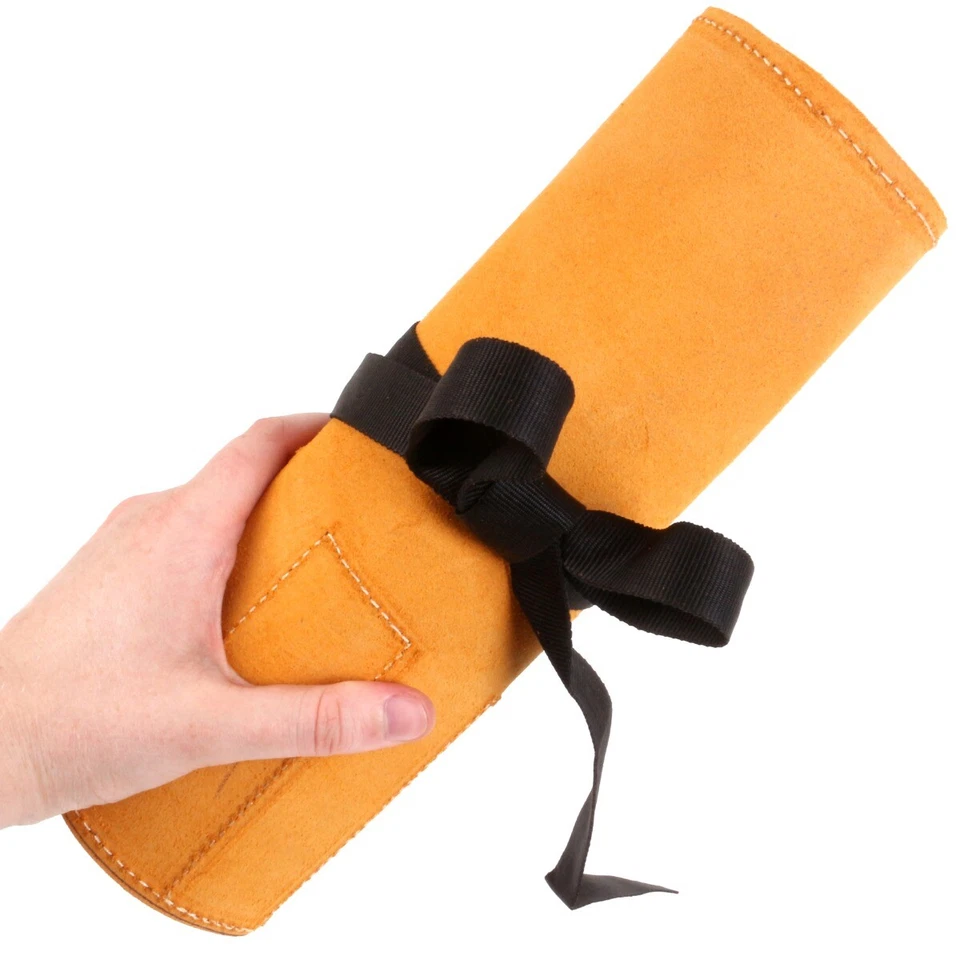 LARGE 12 POCKET SUEDE TOOL ROLL Soft Leather Storage Wallet Bag Screwdriver Case - Image 2 of 4