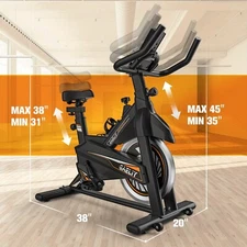 Indoor Cycling Exercise Bike - LCD Monitor, Adjustable Resistance, Comfort Seat