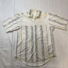 Men s vintage button up cotton 70s short sleeve shirt