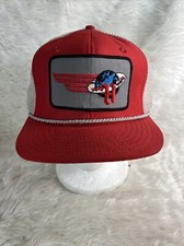 Vintage Trucker Hat World Red White 1980  s