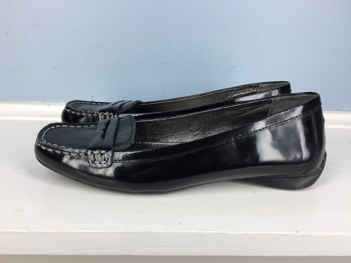 Sperry Top Sider Black Patent Leather Loafer Driving Moc EUC 