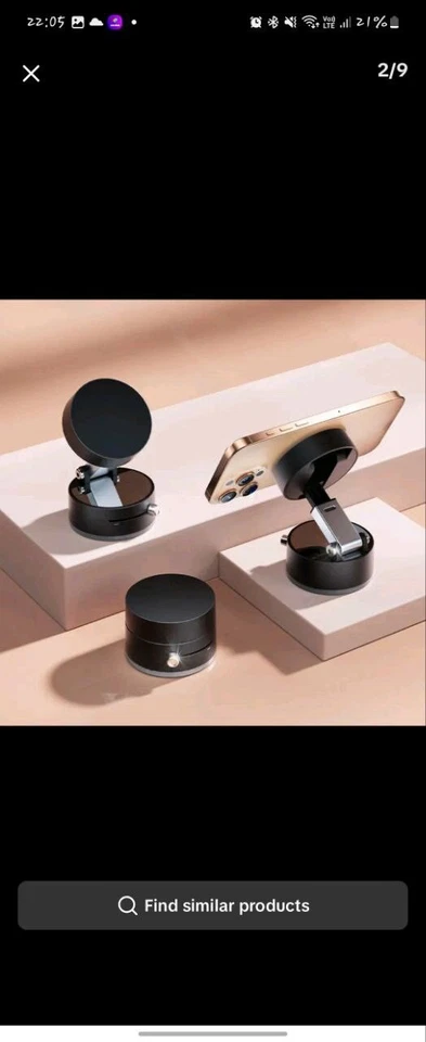 Cute Strong Vacuum Magnetic Phone Holder Foldable Car Mount Suction - Image 4 of 4