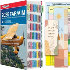 FAR AIM 2025 Index Tabs for Private Pilot License, Upgraded Complete Tabs for Fa