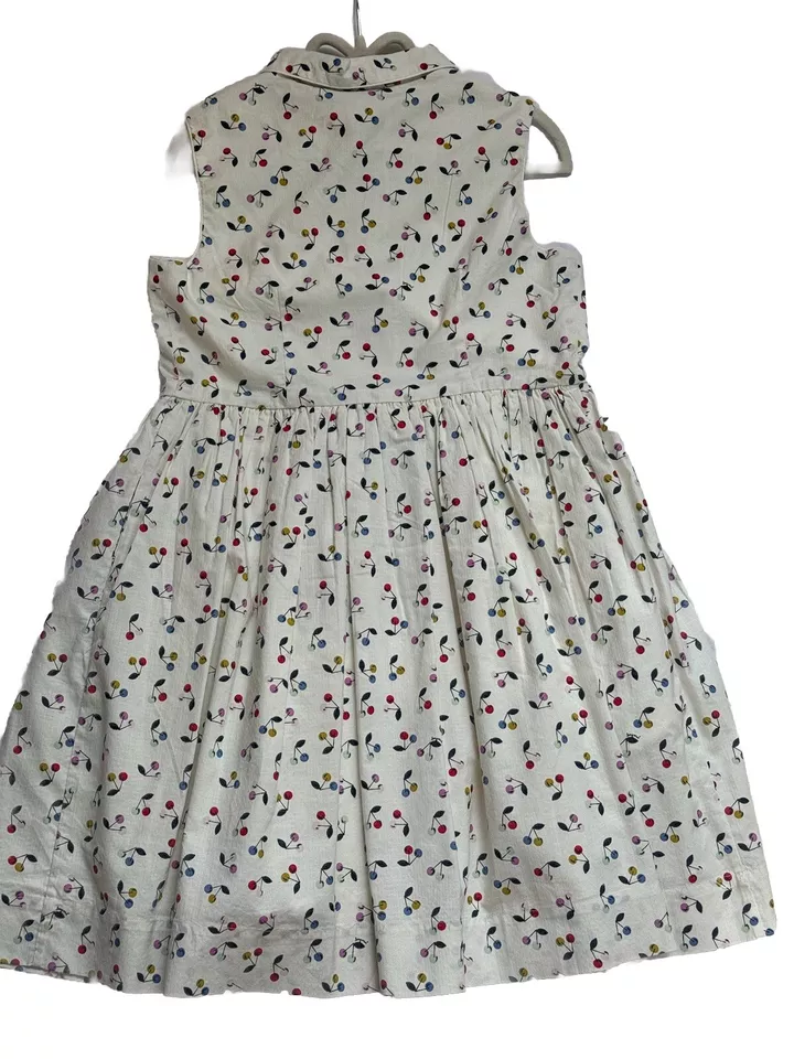 Vestido Designer Bonpoint Anne Gola Cerejas Tamanho 10Y MSRP $228 NOVO COM ETIQUETAS - Imagem 2 de 4