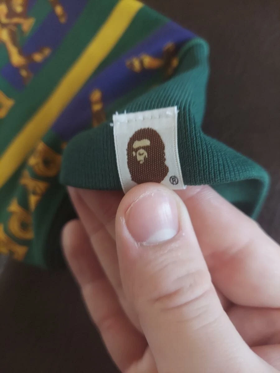 A BATHING APE (BAPE) FELPA CON CAPPUCCIO VERDE DOPPIA TESTA DI SCIMMIA CERNIERA XXL 2XL USATA 1 VOLTA