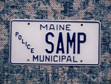 1980s Maine Police Sample License Plate Samp Municipal Plate Mint 1980s Maine Police Sample License Plate Samp Municipal Plate Mint