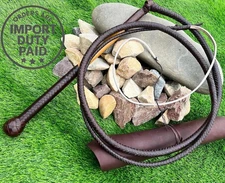 3ft to 14ft Australian Stock Whip in Kangaroo/ Cowhide/ Goat Leather.
