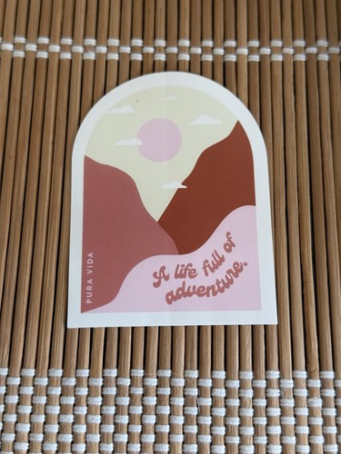 Pura Vida Monthly Club Sticker Mountains And Sun - Picture 1 of 1