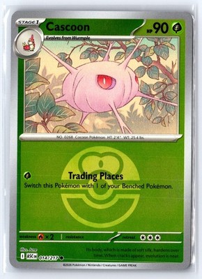Cascoon (Love Ball) 014/217 Common Ascended Heroes Pokemon Reverse Holo NM
