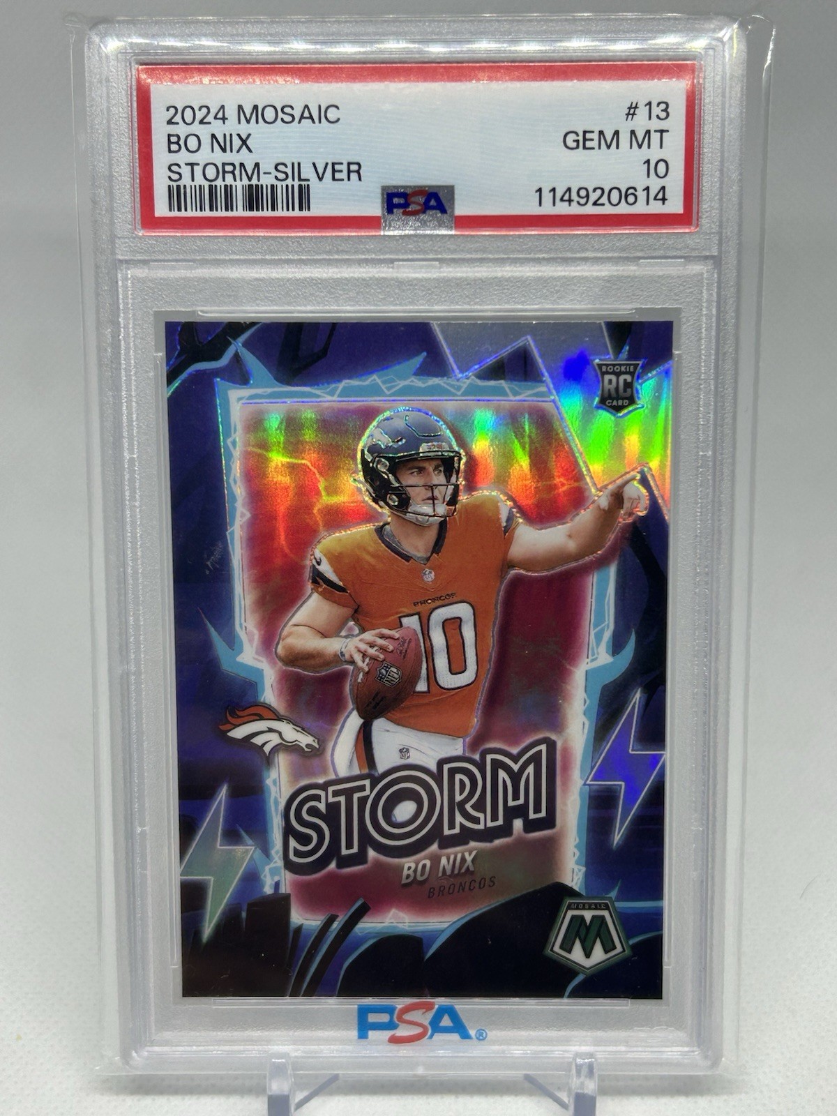 Bo Nix Panini Mosaic Storm #13 Silver