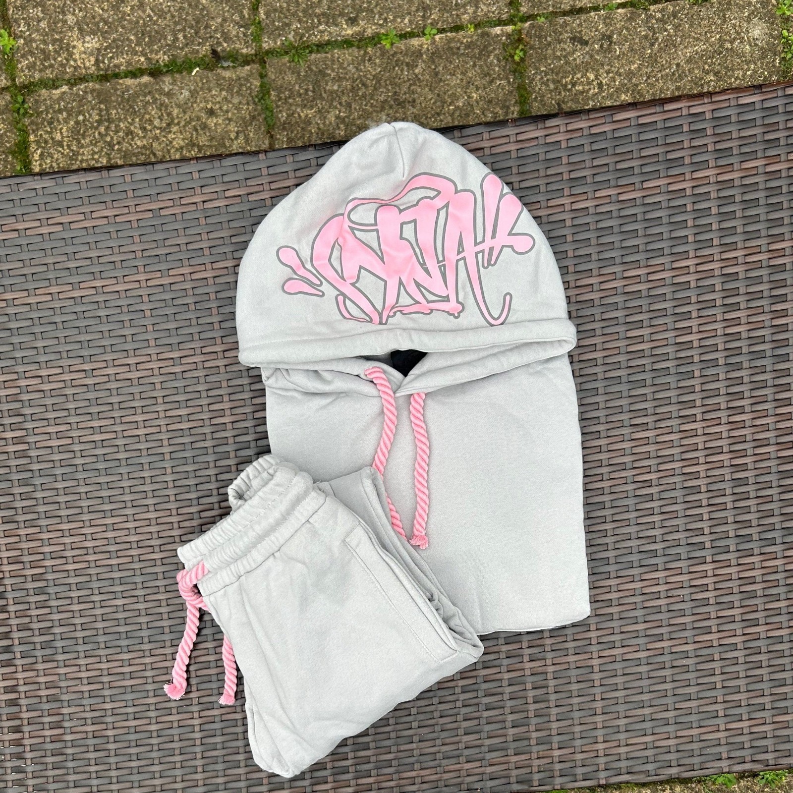 Syna world central cee tracksuit grey and pink size S brand new