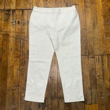 Liz Claiborne Pants Women's 10 White Emma Straight Leg Regular Fit Slash Pocket