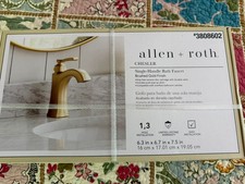 Allen Roth Chesler Bathroom Faucet Brushed Gold Single Handle NEW 3808602