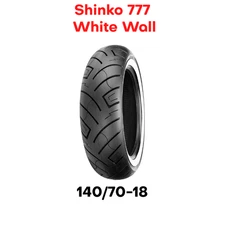 New Shinko 777 SR777 Motorcycle Tire Rear White Wall 140/70-18" 140 70 18 72H HD