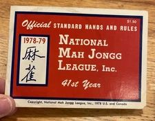 1978/79 MAHJONG NATIONAL MAH JONGG LEAGUE OFFICIAL HANDS RULES EXCELLENT COND