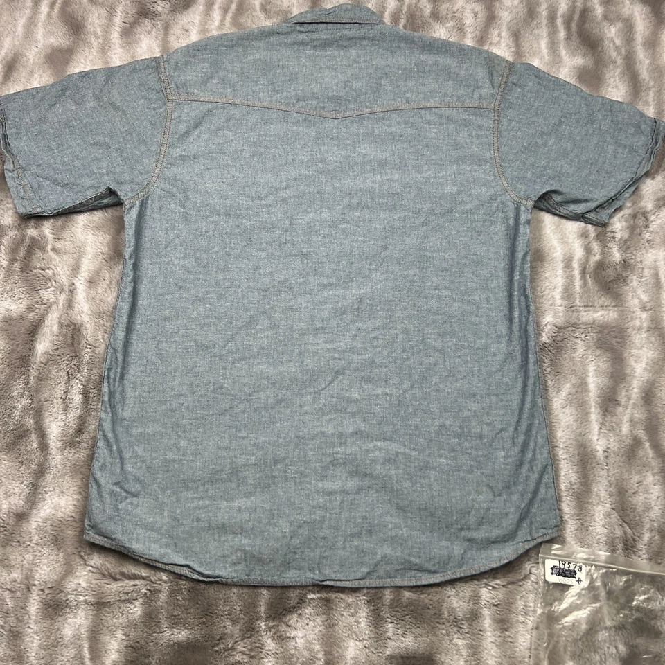 Austin Beerworks Shirt Mens Large Blue Pearl Snap Brewery - Image 2 of 4