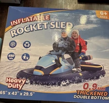 Snow Tube 65-inch Large Heavy Duty Inflatable Rocket Sled for Adults and Kids