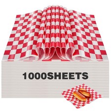 Waxed Paper Sheets 1000 Pcs 15 x Inch Red Sandwich Wrapping Colarr Bulk Large