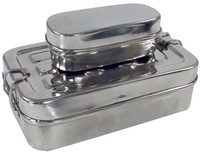 Edelstahl Brotdose, FrüHstüCksbox, Lunchbox, Vesperbox 2èR Set - 5*16*10 Cm