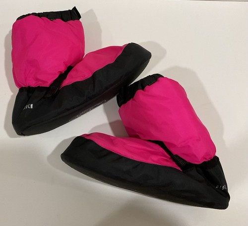 ✿ Bloch Kids Warm-Up Booties Pink Black Ballet Dance Slippers Youth Size S