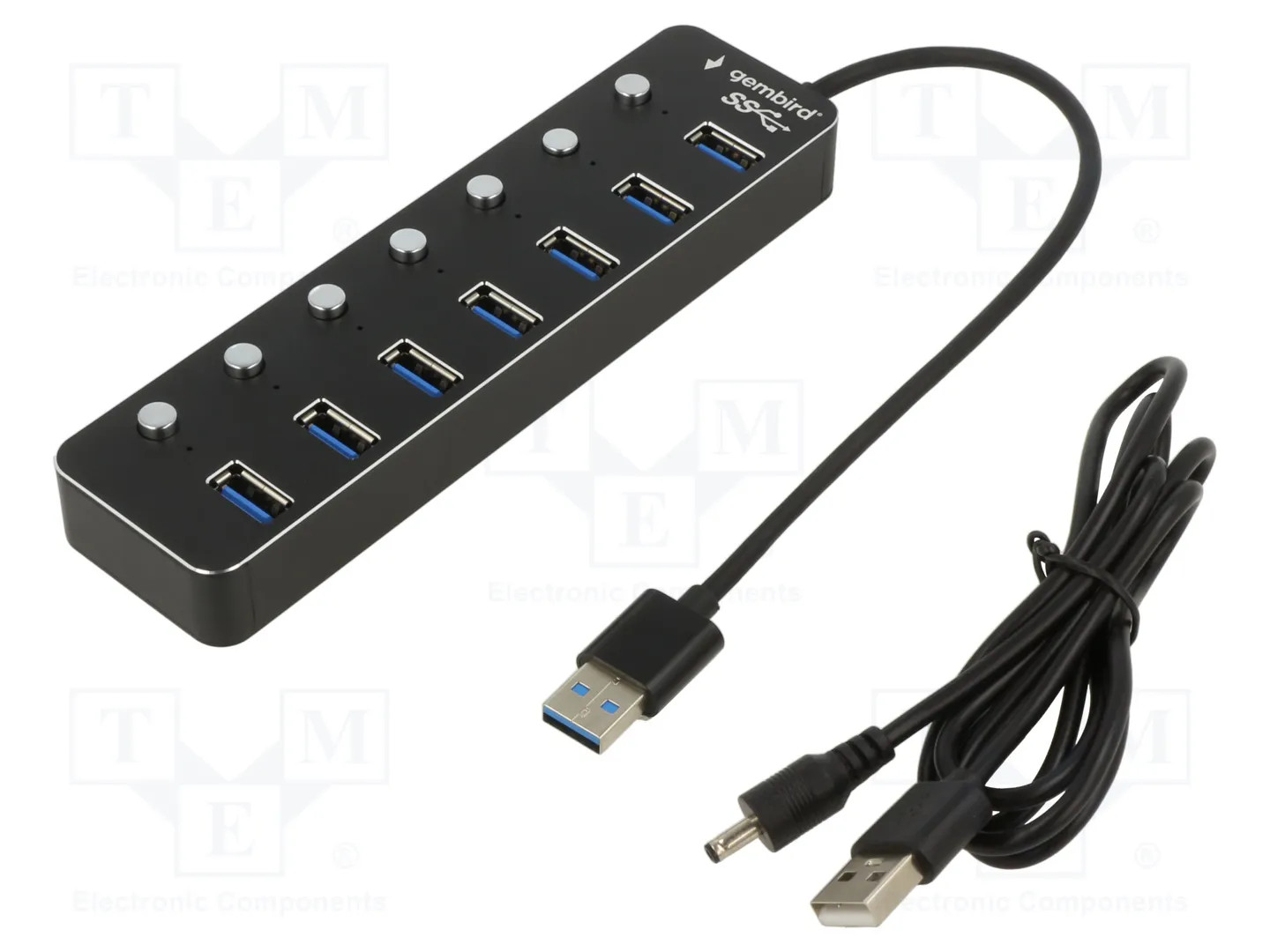 Gembird - hub - with switches black - 7 ports USB-Hubs - USB 32 - 7 - Schwarz - Image 2