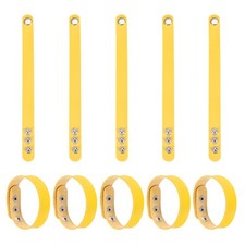 10 Pcs Plain Leather Bracelets Leather Snap Bracelets Yellow