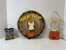 Halloween Trick Or Treat Lot Of Decorations- Door Hanger And Home Decorations