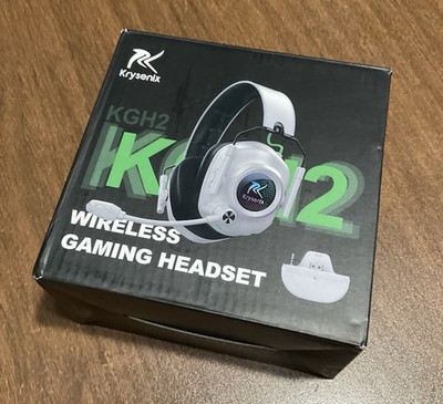Krysenix KGH2 Wireless Gaming Headset 2.4GHz Bluetooth Noise Cancel Mic   White