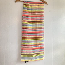VTG Cejon Scarf Polyester Multi Color Abstract Stripe Oblong Colorful 14”x 60”