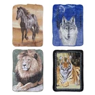400gsm Soft 3D Animal Print Faux Mink Blanket Single / King Single 160x220 cm