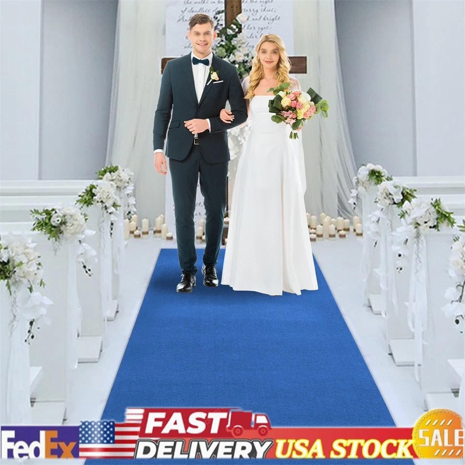 Blue Carpet Runner for Wedding Ceremony Movie Theme Party Proposal Decorations - Image 1 of 4