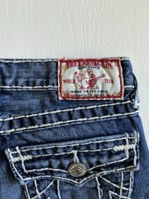 True Religion Girls Bootcut Jeans Size 12 Blue Denim Cotton Contrast Stitching