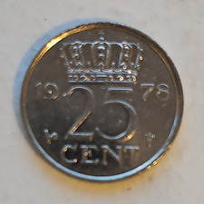Netherlands 25 Cent Silver Coin 1978 Juliana Koningin der Nederlanden