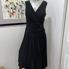 Jessica Howard Evenings Elegant Black Women's Dress Cocktail Size 12 Vneck