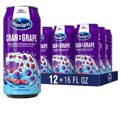 Ocean Spray  Cran-Grape  Cranberry Grape Juice Drink, 16oz can 12 Pack