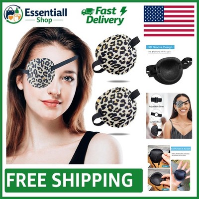 Stylish Adjustable Eye Patches in Leopard Print for Ambloypia Treatment - 2 Pack