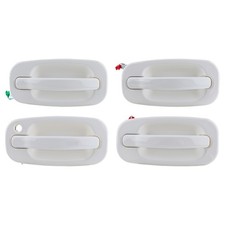 4x Manijas de puerta delanteras y traseras blancas exteriores para 99-07 Chevy GMC Silverado Sierra