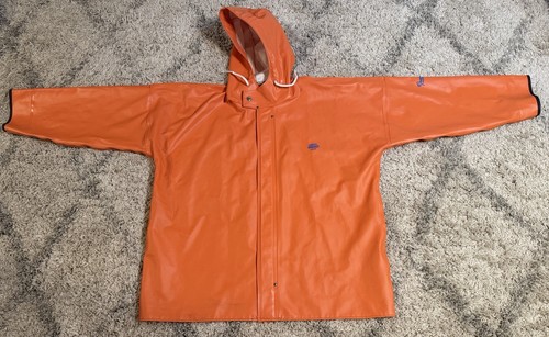 Grundens Men's Briggs 40 Commerical Hooded Fishermen's Rain Jacket-Orange SZ XL
