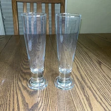 Clear Glass Pilsner Beer Glasses Set of 2